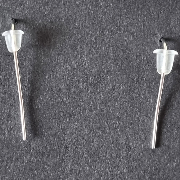 Silver Butterfly Drop Earrings - Iridescent shine 🦋 - Picture 3 of 4